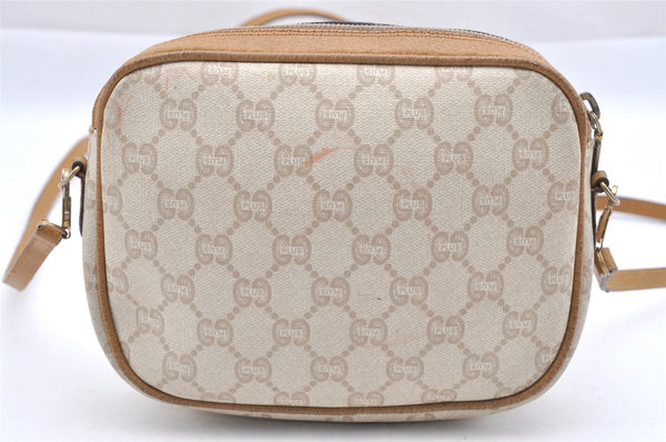 Authentic GUCCI GG Plus PVC Leather Shoulder Cross Body Bag Purse White 1936I