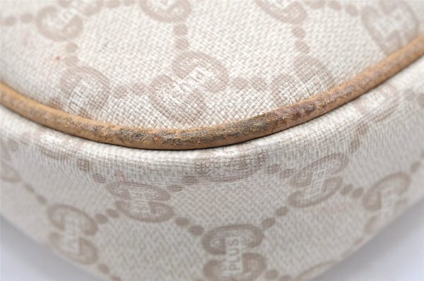 Authentic GUCCI GG Plus PVC Leather Shoulder Cross Body Bag Purse White 1936I