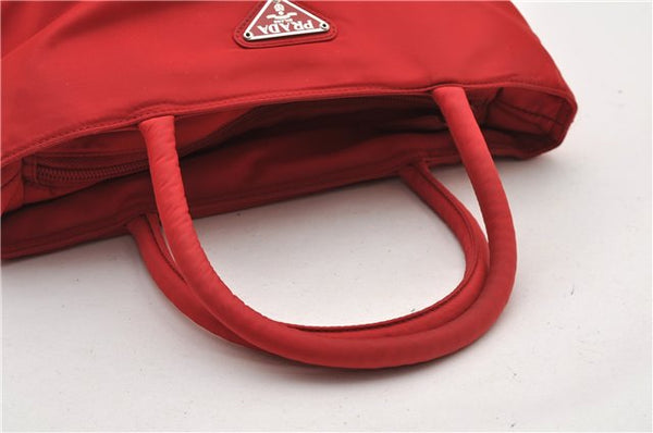 Authentic PRADA Vintage Nylon Tessuto Hand Tote Bag B7952 Red 1937G