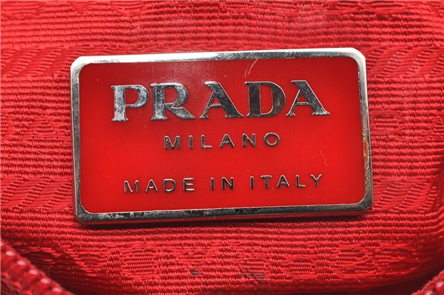 Authentic PRADA Vintage Nylon Tessuto Hand Tote Bag B7952 Red 1937G