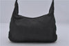 Auth GUCCI Web Sherry Line Shoulder Bag Denim Canvas Leather 01233 Black 1939D