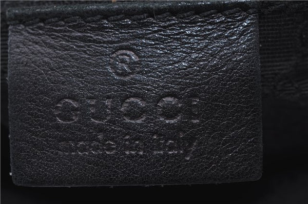 Auth GUCCI Web Sherry Line Shoulder Bag Denim Canvas Leather 01233 Black 1939D