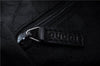 Auth GUCCI Web Sherry Line Shoulder Bag Denim Canvas Leather 01233 Black 1939D