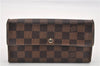 Authentic Louis Vuitton Damier Portefeuille Sarah Long Wallet N61734 LV 1939G