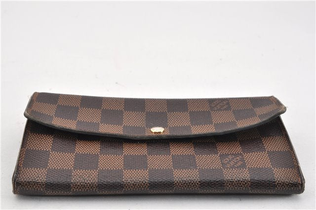 Authentic Louis Vuitton Damier Portefeuille Sarah Long Wallet N61734 LV 1939G