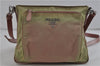 Authentic PRADA Nylon Leather Shoulder Cross Body Bag Khaki Light Purple 1940D