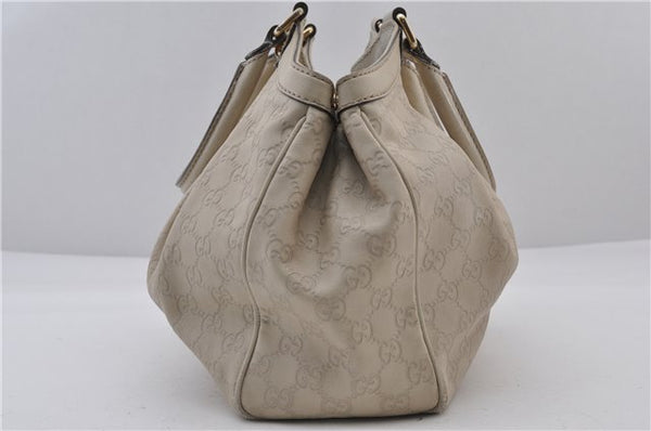Authentic GUCCI Guccissima Sukey Shoulder Tote Bag GG Leather 211944 Ivory 1941F