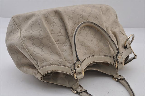 Authentic GUCCI Guccissima Sukey Shoulder Tote Bag GG Leather 211944 Ivory 1941F