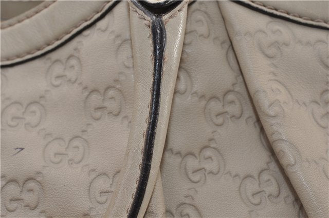 Authentic GUCCI Guccissima Sukey Shoulder Tote Bag GG Leather 211944 Ivory 1941F