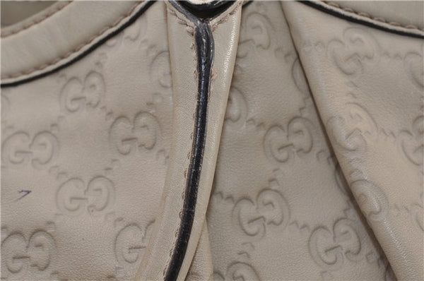 Authentic GUCCI Guccissima Sukey Shoulder Tote Bag GG Leather 211944 Ivory 1941F