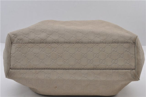 Authentic GUCCI Guccissima Sukey Shoulder Tote Bag GG Leather 211944 Ivory 1941F