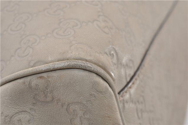 Authentic GUCCI Guccissima Sukey Shoulder Tote Bag GG Leather 211944 Ivory 1941F