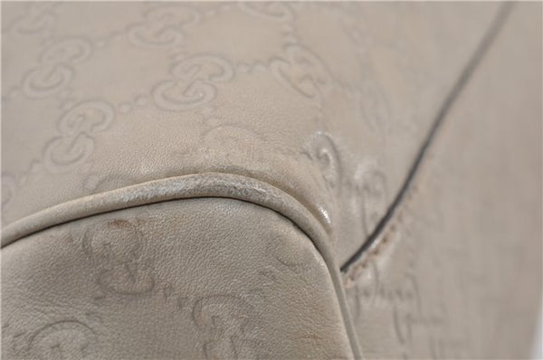 Authentic GUCCI Guccissima Sukey Shoulder Tote Bag GG Leather 211944 Ivory 1941F