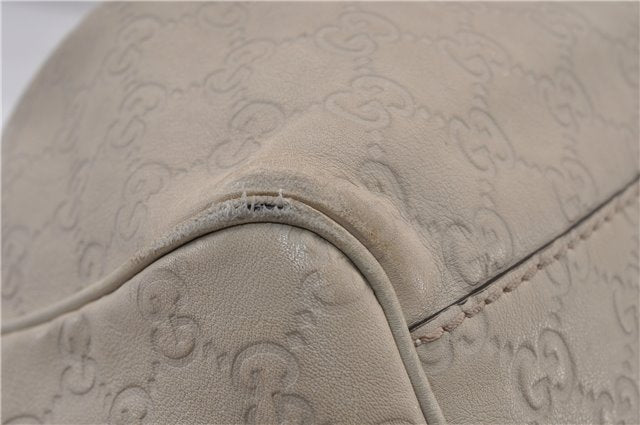 Authentic GUCCI Guccissima Sukey Shoulder Tote Bag GG Leather 211944 Ivory 1941F
