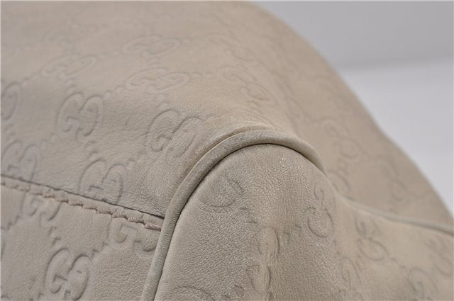 Authentic GUCCI Guccissima Sukey Shoulder Tote Bag GG Leather 211944 Ivory 1941F