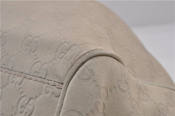 Authentic GUCCI Guccissima Sukey Shoulder Tote Bag GG Leather 211944 Ivory 1941F