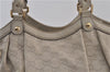 Authentic GUCCI Guccissima Sukey Shoulder Tote Bag GG Leather 211944 Ivory 1941F