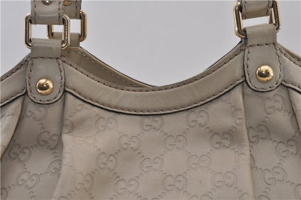 Authentic GUCCI Guccissima Sukey Shoulder Tote Bag GG Leather 211944 Ivory 1941F