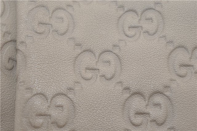 Authentic GUCCI Guccissima Sukey Shoulder Tote Bag GG Leather 211944 Ivory 1941F