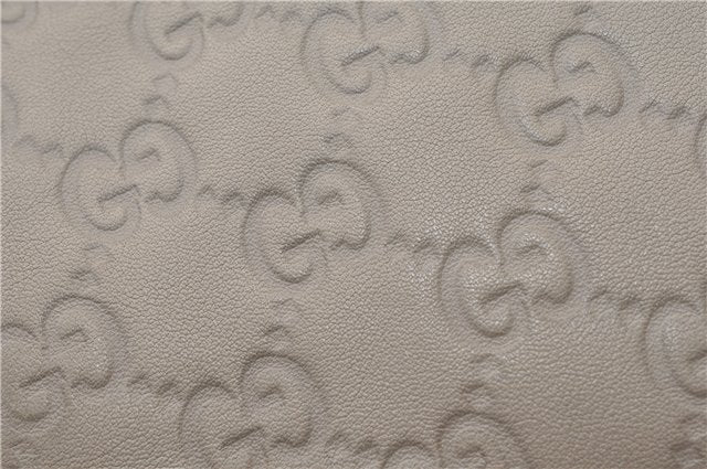 Authentic GUCCI Guccissima Sukey Shoulder Tote Bag GG Leather 211944 Ivory 1941F
