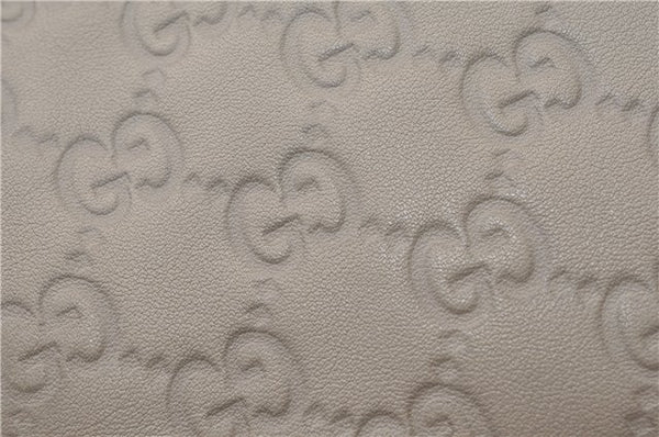 Authentic GUCCI Guccissima Sukey Shoulder Tote Bag GG Leather 211944 Ivory 1941F