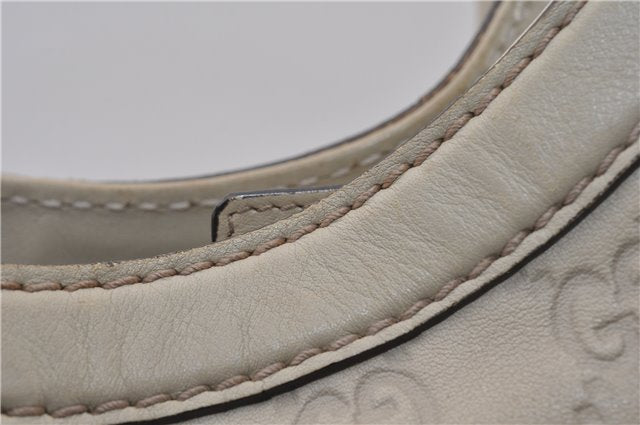 Authentic GUCCI Guccissima Sukey Shoulder Tote Bag GG Leather 211944 Ivory 1941F