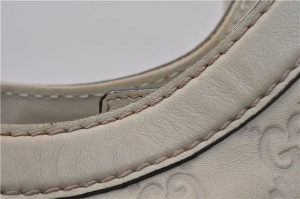 Authentic GUCCI Guccissima Sukey Shoulder Tote Bag GG Leather 211944 Ivory 1941F