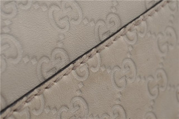 Authentic GUCCI Guccissima Sukey Shoulder Tote Bag GG Leather 211944 Ivory 1941F