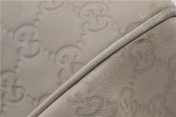 Authentic GUCCI Guccissima Sukey Shoulder Tote Bag GG Leather 211944 Ivory 1941F
