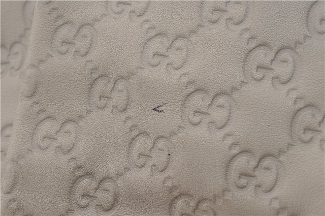 Authentic GUCCI Guccissima Sukey Shoulder Tote Bag GG Leather 211944 Ivory 1941F