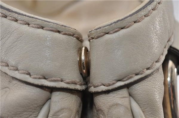 Authentic GUCCI Guccissima Sukey Shoulder Tote Bag GG Leather 211944 Ivory 1941F