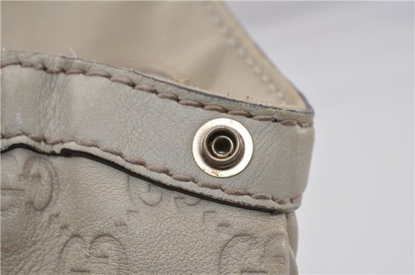 Authentic GUCCI Guccissima Sukey Shoulder Tote Bag GG Leather 211944 Ivory 1941F
