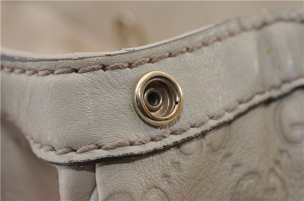 Authentic GUCCI Guccissima Sukey Shoulder Tote Bag GG Leather 211944 Ivory 1941F