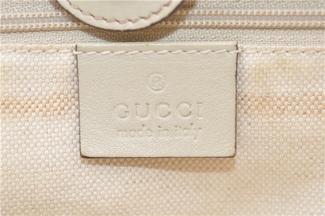 Authentic GUCCI Guccissima Sukey Shoulder Tote Bag GG Leather 211944 Ivory 1941F
