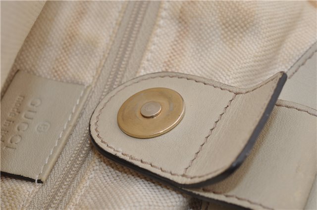 Authentic GUCCI Guccissima Sukey Shoulder Tote Bag GG Leather 211944 Ivory 1941F