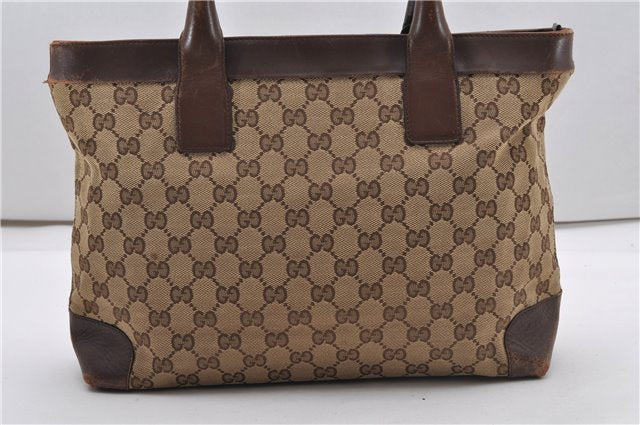 Authentic GUCCI Vintage Shoulder Tote Bag GG Canvas Leather 0021119 Brown 1942G