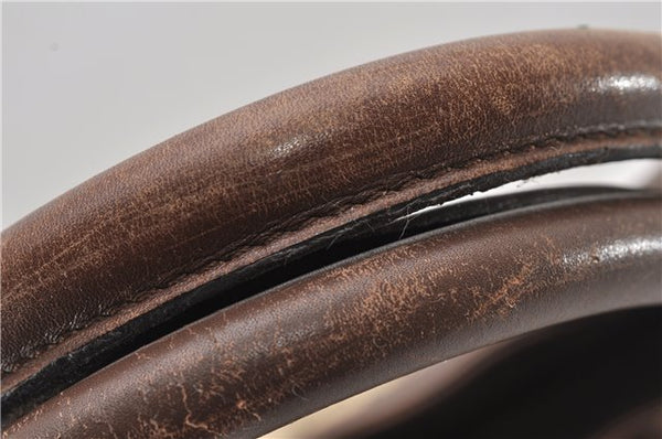 Authentic GUCCI Vintage Shoulder Tote Bag GG Canvas Leather 0021119 Brown 1942G