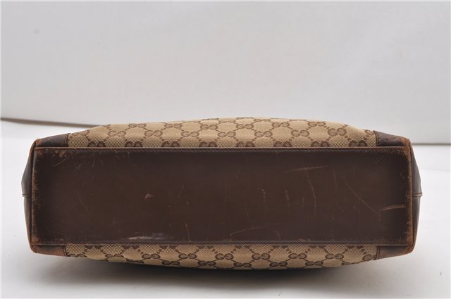 Authentic GUCCI Vintage Shoulder Tote Bag GG Canvas Leather 0021119 Brown 1942G