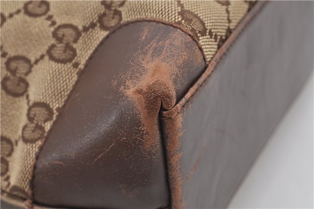 Authentic GUCCI Vintage Shoulder Tote Bag GG Canvas Leather 0021119 Brown 1942G