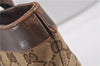 Authentic GUCCI Vintage Shoulder Tote Bag GG Canvas Leather 0021119 Brown 1942G