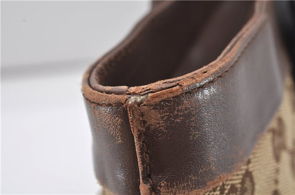 Authentic GUCCI Vintage Shoulder Tote Bag GG Canvas Leather 0021119 Brown 1942G