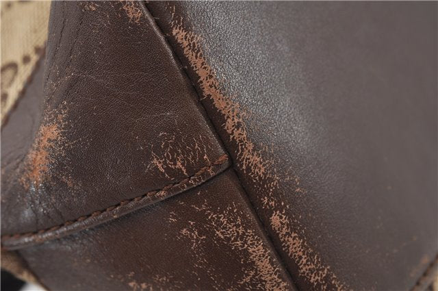 Authentic GUCCI Vintage Shoulder Tote Bag GG Canvas Leather 0021119 Brown 1942G