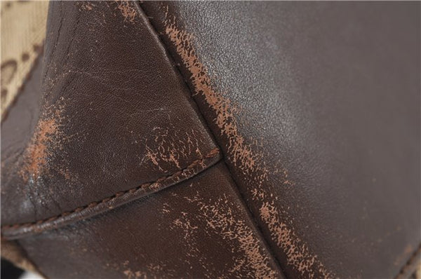 Authentic GUCCI Vintage Shoulder Tote Bag GG Canvas Leather 0021119 Brown 1942G