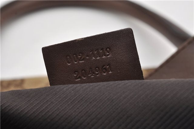 Authentic GUCCI Vintage Shoulder Tote Bag GG Canvas Leather 0021119 Brown 1942G