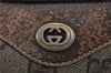 Authentic GUCCI 2Way Shoulder Hand Clutch Bag Purse GG PVC Leather Brown 1944D