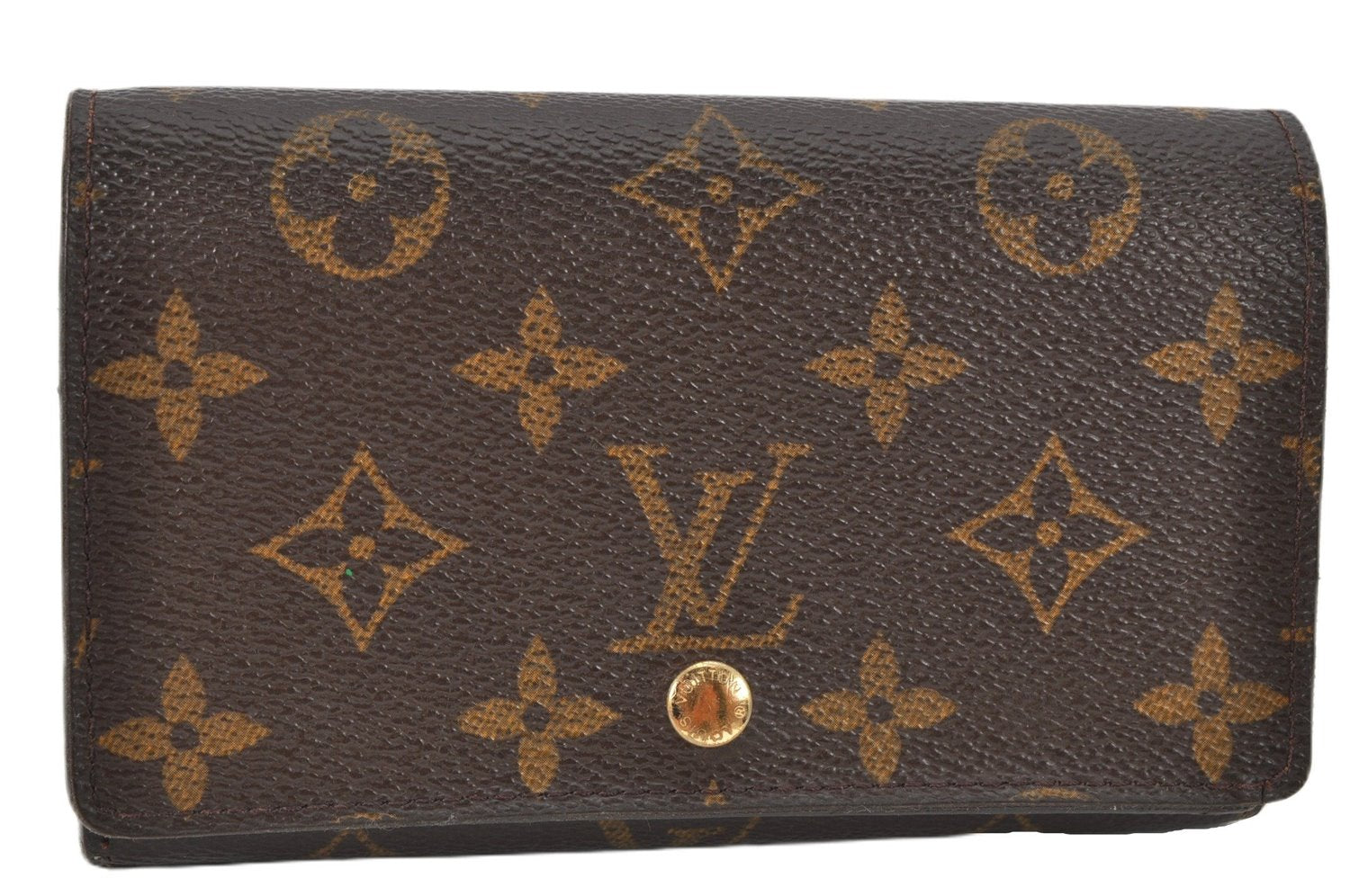 Auth Louis Vuitton Monogram Porte Monnaie Billets Tresor Wallet M61730 LV 1944G