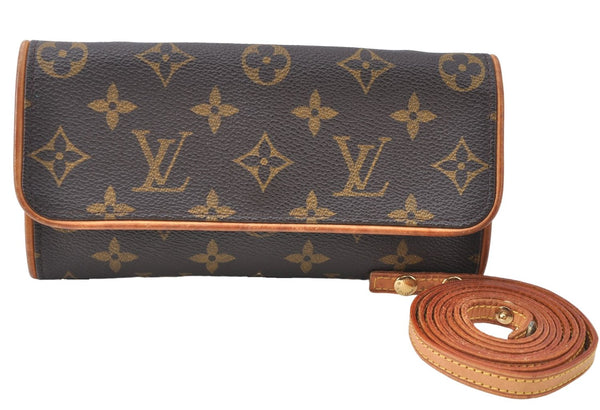 Authentic Louis Vuitton Monogram Pochette Twin PM Shoulder Bag M51854 LV 1946B