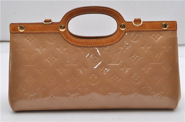 Authentic Louis Vuitton Vernis Roxbury Drive 2Way Hand Bag Beige M91372 LV 1946G