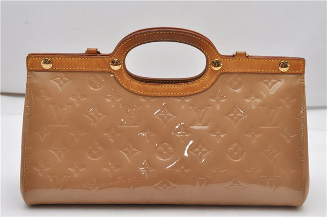 Authentic Louis Vuitton Vernis Roxbury Drive 2Way Hand Bag Beige M91372 LV 1946G