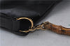 Authentic GUCCI Bamboo 2Way Shoulder Hand Bag Purse Leather 0011638 Black 1948D